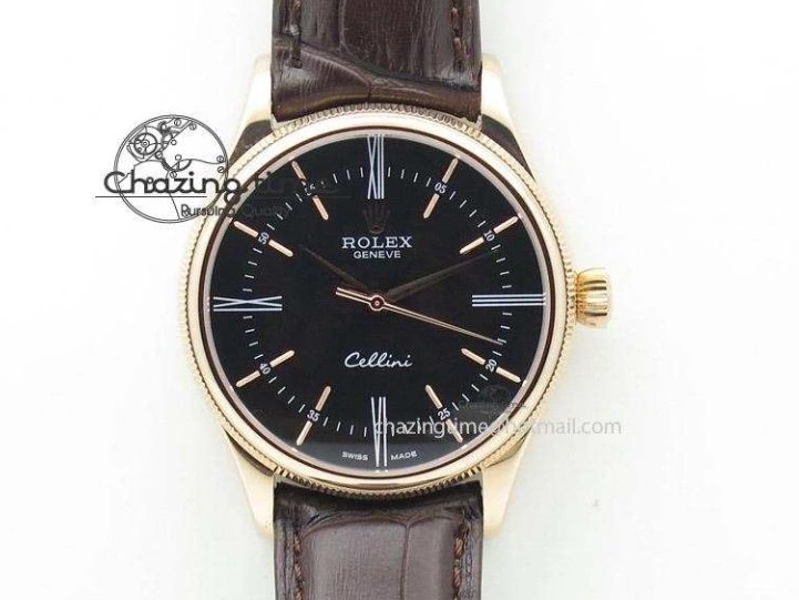 Dial White Stick Brown Best Leather A3165 Strap VF Date Cellini Edition Markers On RG 0910